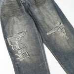 Balenciaga Mud Oil Spilled Denim Baggy Version In Blue