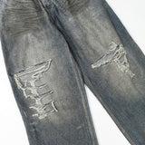 Balenciaga Mud Oil Spilled Denim Baggy Version In Blue