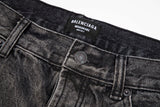 Balenciaga Grey Distressed Baggy Jeans