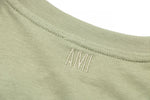 AMI Paris logo-patch Cotton T-shirt Olive