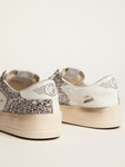 Golden Goose Stardan White leather and silver glitter
