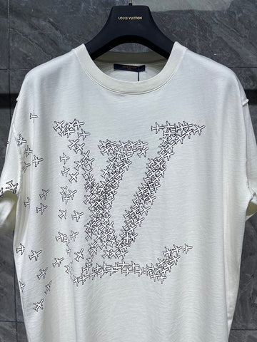 Louis Vuitton LV Planes Printed Tee Shirt white sz M