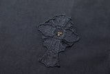 Chrome Hearts - Leather Horseshoe Cross Logo Shirt Black