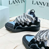Lanvin Curb Sneaker Black Light Blue