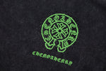 Chrome Hearts - Horseshoe Logo Green +Black Diamond Wash T-Shirt Grey