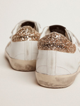 Golden Goose Old School gold laminated leather star and gold glitter