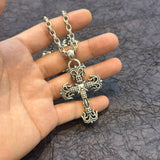 Chrome Hearts - Sterling Silver Retro Punk style Flame Cross Pendant