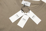 AMI Paris logo-patch Cotton T-shirt Brown