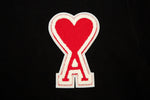 AMI Paris Oversized Logo-Appliquéd Cotton-Jersey T-Shirt Black