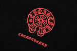 Chrome Hearts - Horseshoe Logo Red +Black Diamond Wash T-Shirt Grey