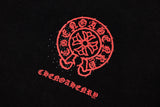 Chrome Hearts - Horseshoe Logo Red +Black Diamond Wash T-Shirt Grey