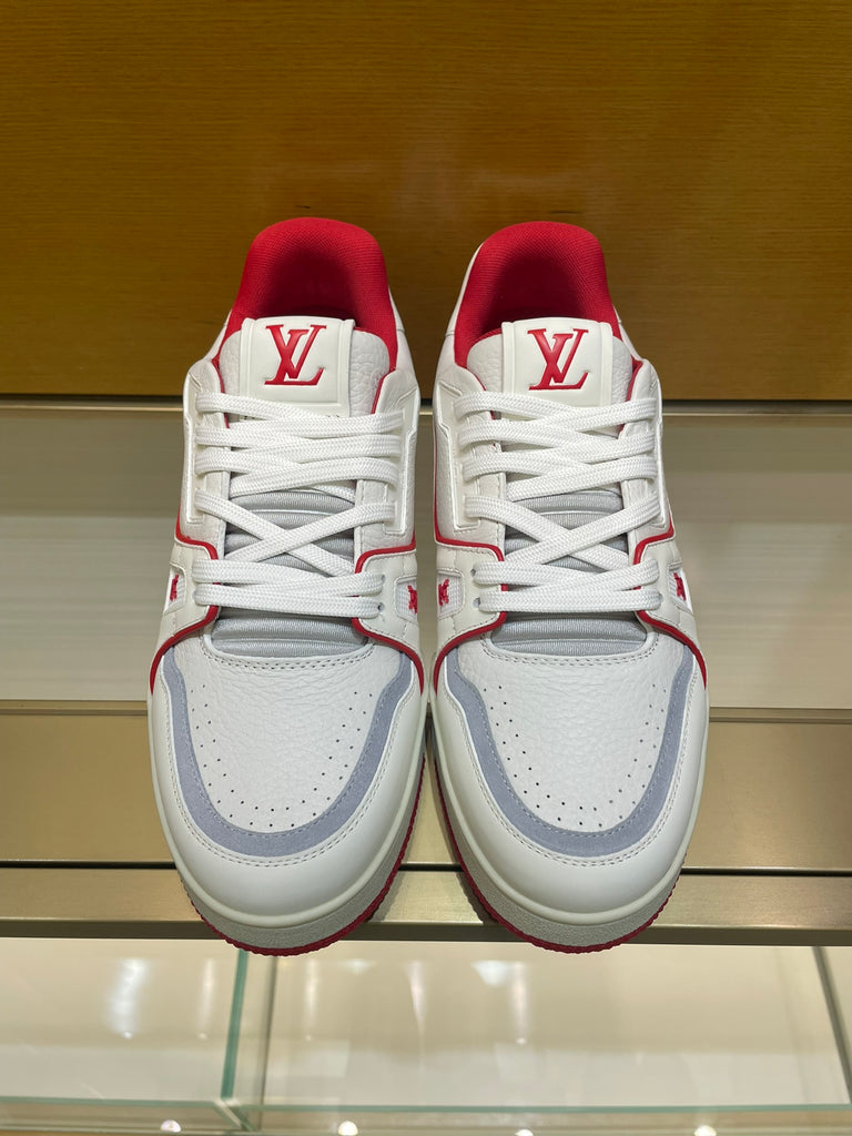 SALEOFF Louis Vuitton Trainer #54 Signature Red White Sneaker