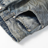 Balenciaga Mud Oil Spilled Denim Baggy Version In Blue