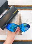 Balenciaga Xpander BB0202s-001 wrap around black sunglasses