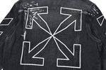 Off-White c/o Virgil Abloh Men's Gray Logo Printed Denim Jacket
