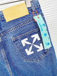 Off-White  Logo Patch Straight Leg Jeans