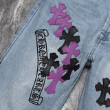 Chrome Hearts Levi's Light Wash Stencil Denim Paris Exclusive “Black & Purple"