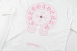 Chrome Hearts - Horseshoe Pink Cross Fleur Pin T-shirt White