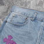 Chrome Hearts Levi's Light Wash Stencil Denim Paris Exclusive “Black & Purple"