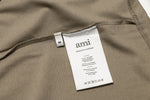 AMI Paris logo-patch Cotton T-shirt Brown