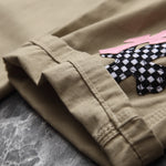 Chrome Hearts Pink & Checkered Cross Patch Carpenter Pants Tan