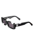 Off-White Cady Acetate 142mm Rectangular Sunglasses White / Smog