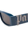 Palm Angels Angel Rectangle Frame Sunglasses Navy Blue