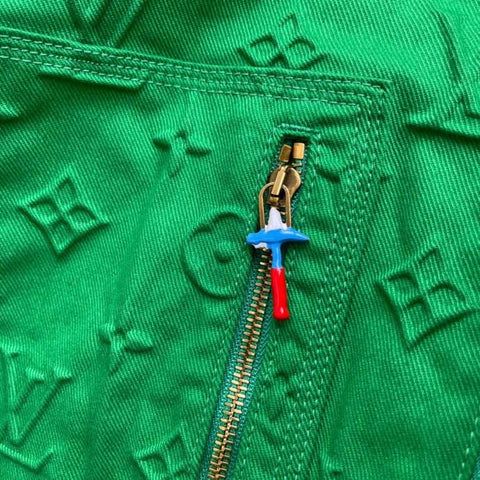 The green workwear jacket in denim with Louis Vuirron monogram