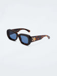Off-White Carrara 50MM Oval Sunglasses Havana Blue