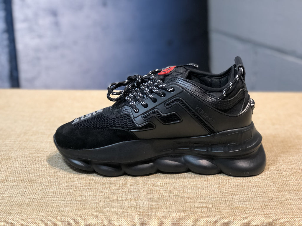 Versace Black And Red Nyc Runway Chain Reaction Sneakers for Men