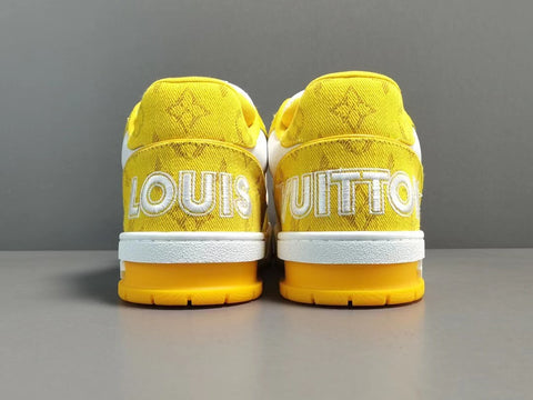Louis Vuitton Trainer Yellow Monogram Denim White