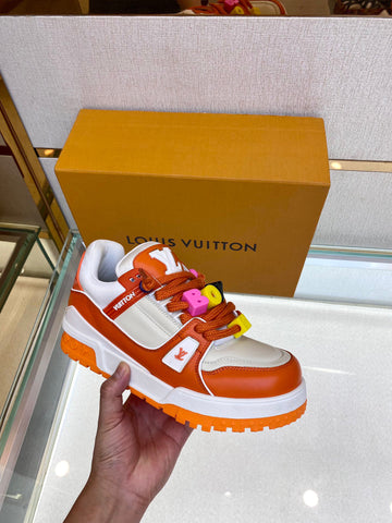Lv trainer low trainers Louis Vuitton Orange size 10 UK in Other