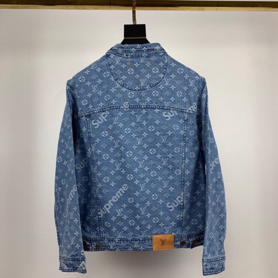 Louis Vuitton Supreme 2017 Pattern Print Denim Trucker Jacket