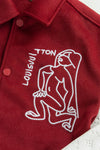 RED LEATHER BOMBER VARSITY JACKET | LOUIS VUITTON