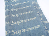 Supreme Frayed Logos Denim Trucker Pants BLUE