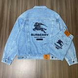 Supreme Burberry Denim Trucker Jacket Washed Blue