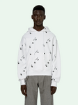 Off-White Oversized Fit Allover Logo Hoodie White