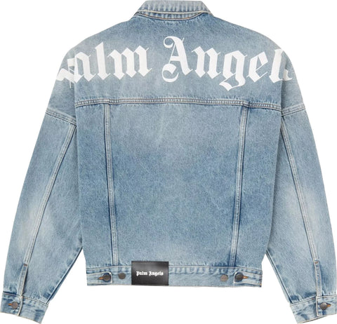 Palm Angels Logo Over Denim Jacket 'Blue/White'