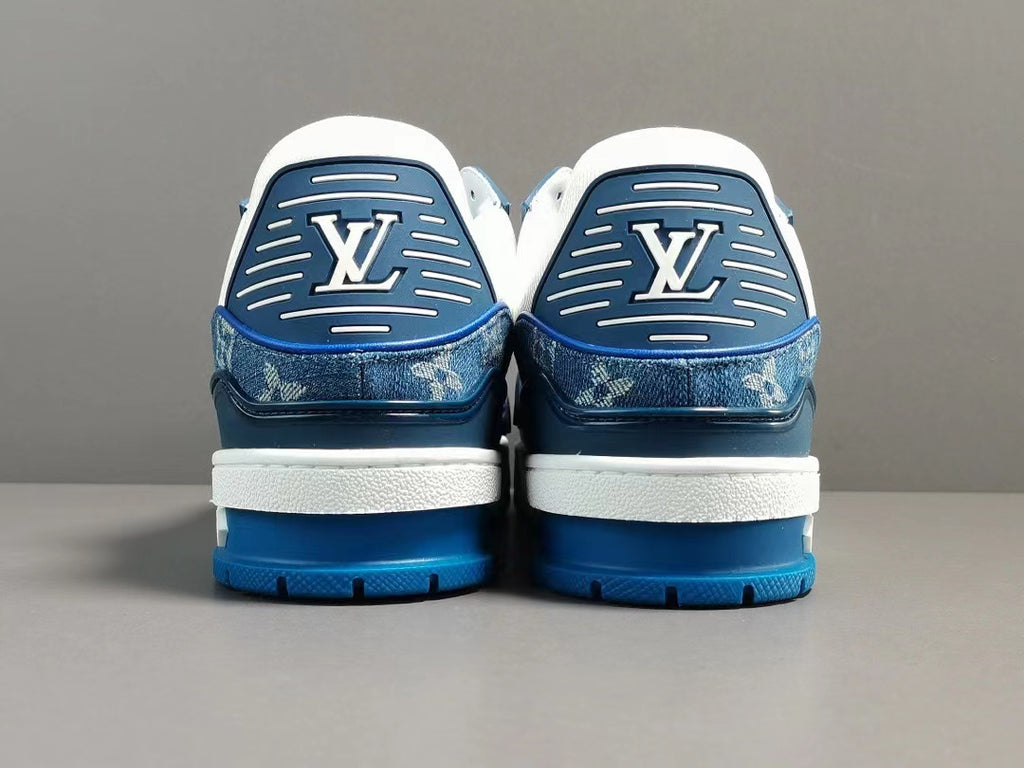 Louis Vuitton LV Trainer Monogram Denim White Blue - Zeonstore - Global  Delivery
