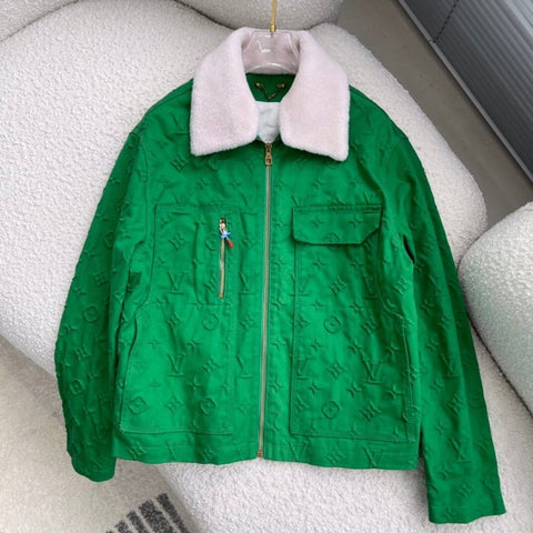 Louis Vuitton Monogram Workwear Denim Jacket Green