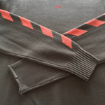 Off-White Diag Arrows Knit Sweater Black Light Gray / White