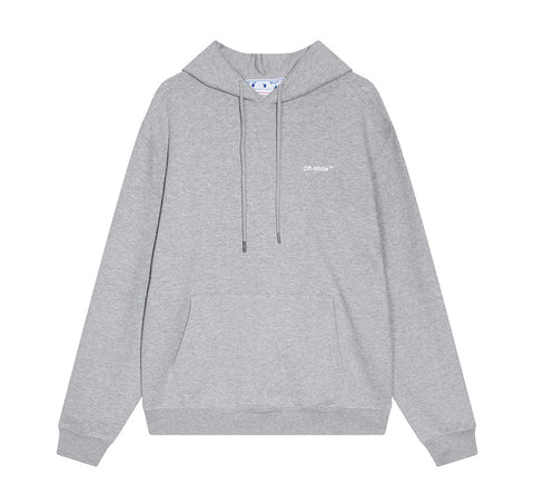 Off-White Gray Wave Diagonals Hoodie