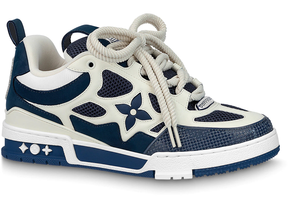 blue and white lv sneakers