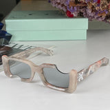 Off-White Cady Acetate 142mm Rectangular Sunglasses Pink