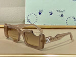 Off-White Cady Acetate 142mm Rectangular Sunglasses Black / Transparent