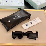 Off-White Cady Acetate 142mm Rectangular Sunglasses Aqua