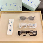 Off-White Cady Acetate 142mm Rectangular Sunglasses White / Transparent