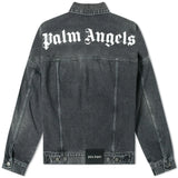 Palm Angels Washed Denim Trucker Jacket 'Grey'