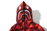 BAPE Puff Jacket Shark Hoodie Red Camo