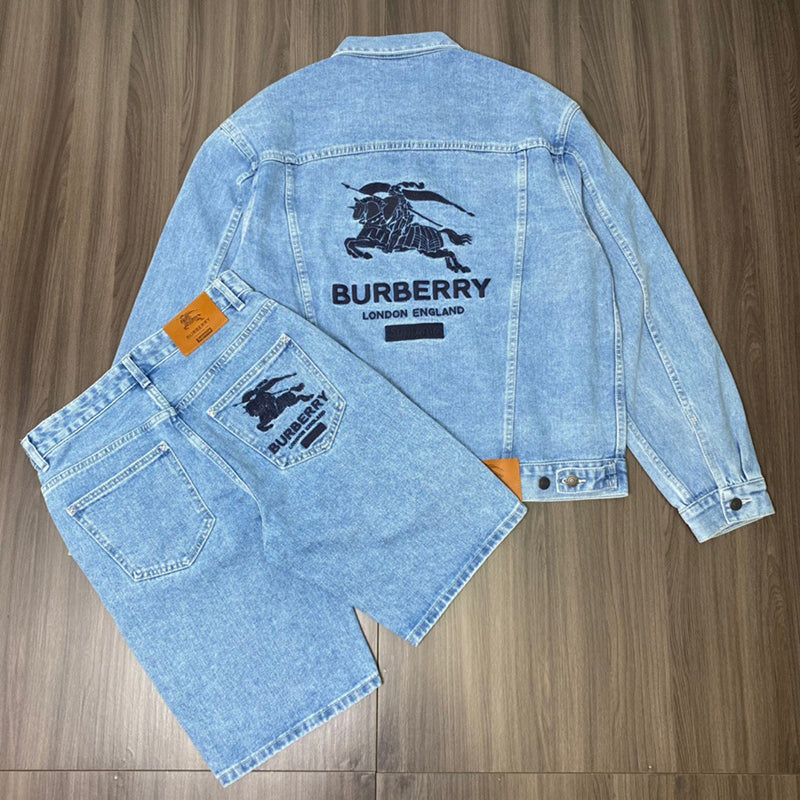 Supreme Burberry Denim Trucker Jacket Washed Blue –